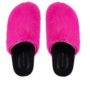 Pink Fuzzy outdoor slippers